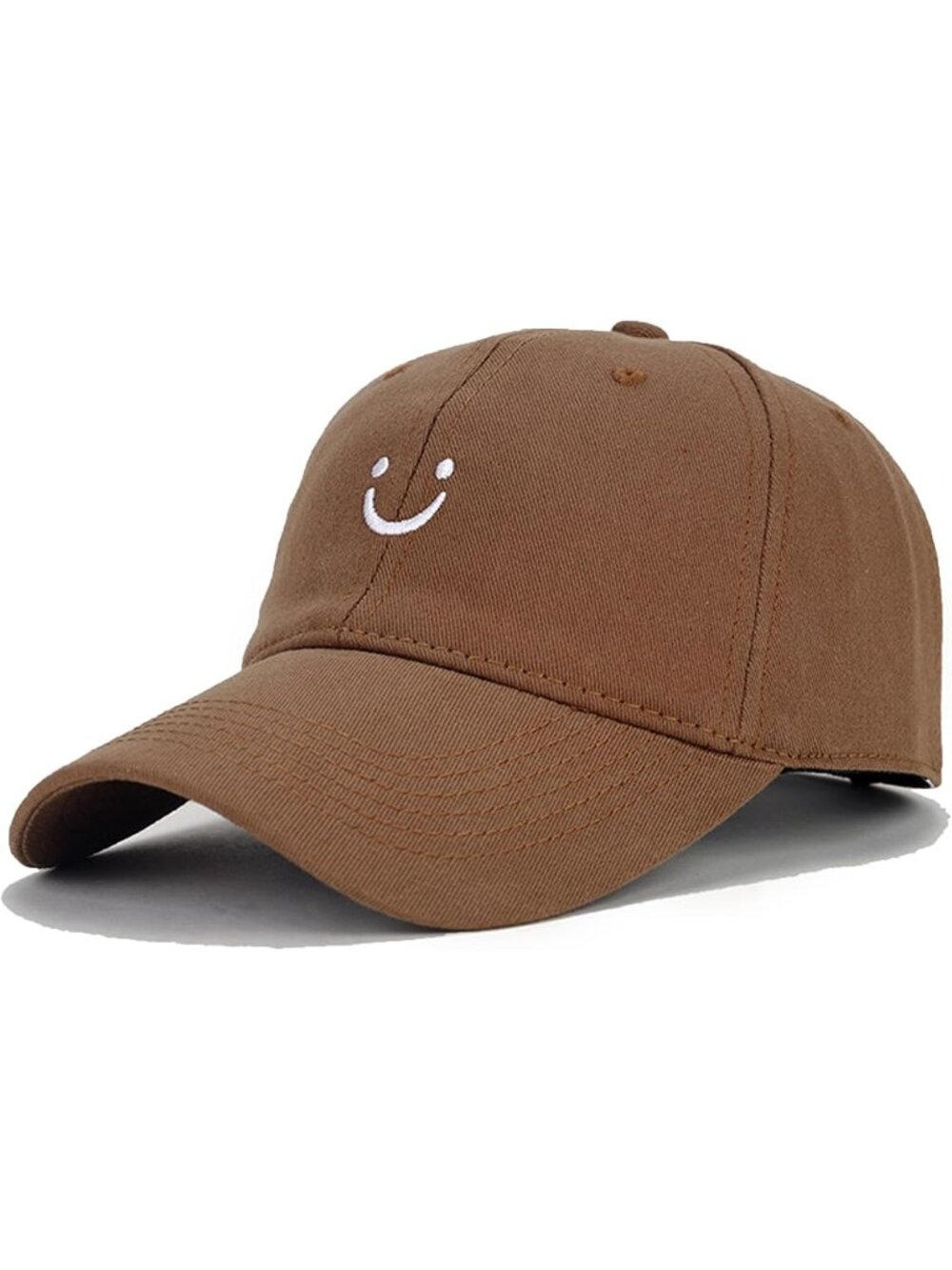 🎃Unisex Brown Low Profile Adjustable Cotton Dad Hat Smile Face Baseball Caps